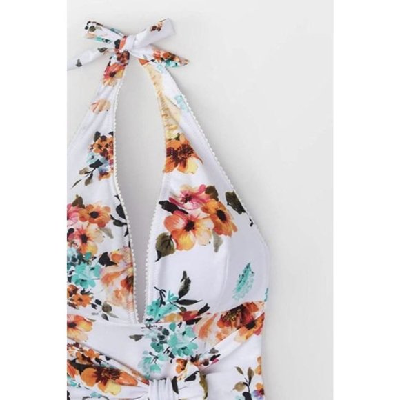 Cupshe Floral Halter One Piece Swimsuit M - Picture 5 of 6